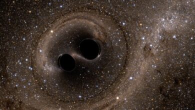 تصویر روز ناسا: شبیه‌سازی تصادف دو سیاهچاله