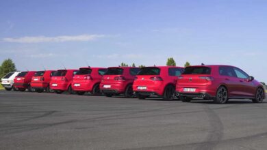 درگ تمام نسل‌های فولکس‌واگن گلف GTI